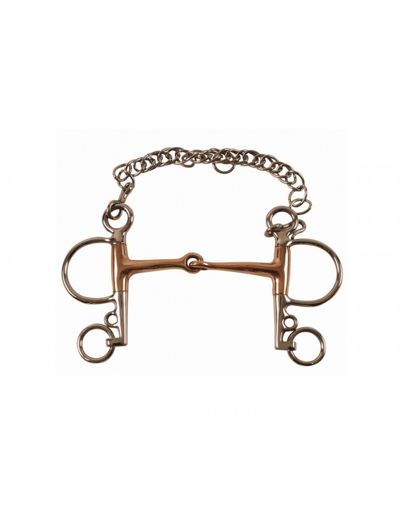 Solid copper mouth pelham bit 13 mm x 50 mm