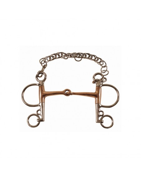Solid copper mouth pelham bit 13 mm x 50 mm