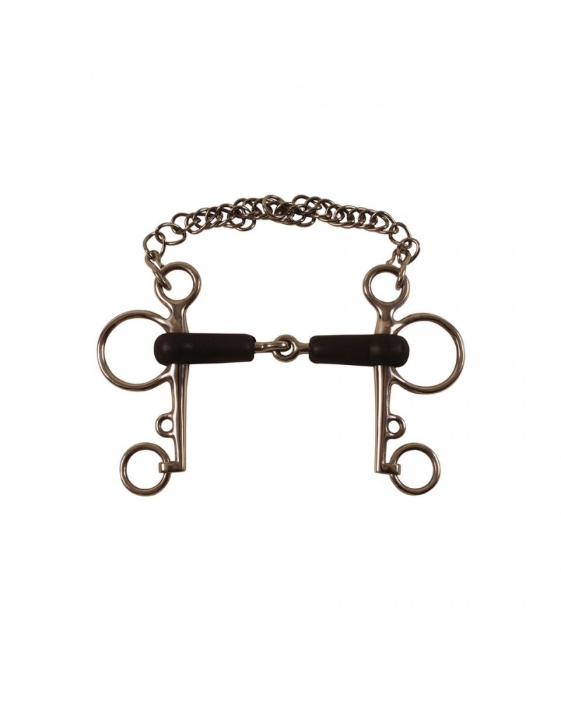 Rubber mouth pelham bit 18 mm x 70 mm