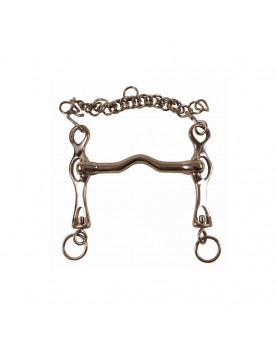 Unjointed phelam bit with sliding flat cheeks 13 mm x 70 mm