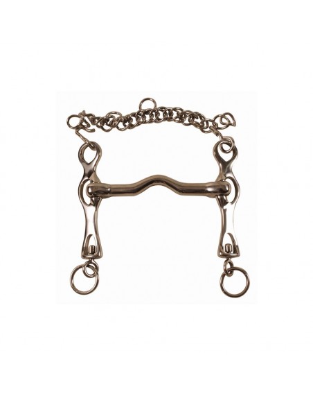 Unjointed phelam bit with sliding flat cheeks 13 mm x 70 mm