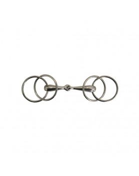 Solid mouth 4 ring snaffle bit 18 mm x 65 mm