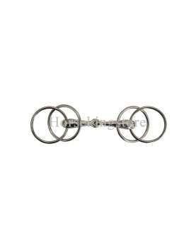 Solid mouth 4 ring snaffle bit 18 mm x 65 mm