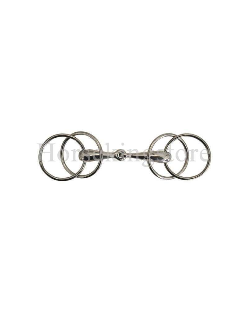 Solid mouth 4 ring snaffle bit 18 mm x 65 mm Solid mouth 4 ring snaffle bit 18 mm x 65 mm