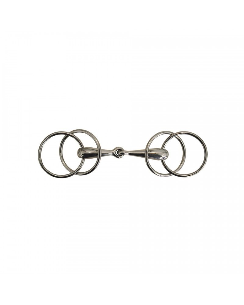 Solid mouth 4 ring snaffle bit 18 mm x 65 mm Solid mouth 4 ring snaffle bit 18 mm x 65 mm