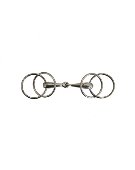 Solid mouth 4 ring snaffle bit 18 mm x 65 mm