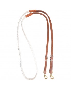5/8" BRAIDED NYLON ROPING REIN Natural Martin Saddlery