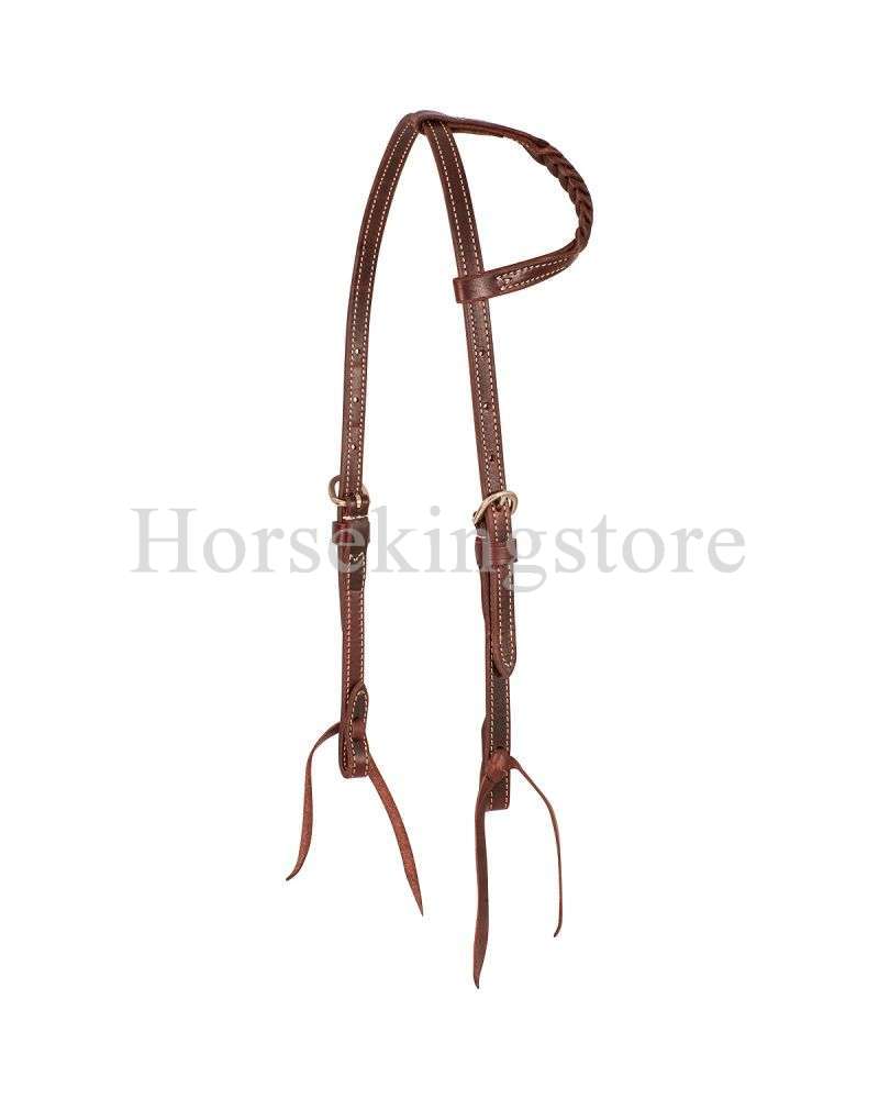 Slip Ear Headstall Latigo/Latigo Blood Knots Martin Saddlery