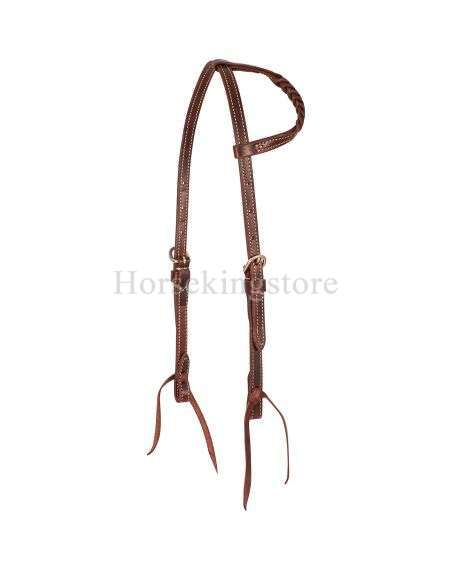 Slip Ear Headstall Latigo/Latigo Blood Knots Martin Saddlery