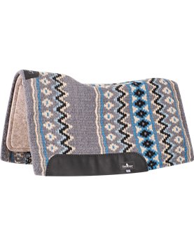 Tapis en feutre avec couverture ESP Classic Equine 1-inch 86 x 96 cm Charcoal-Malibu Blue
