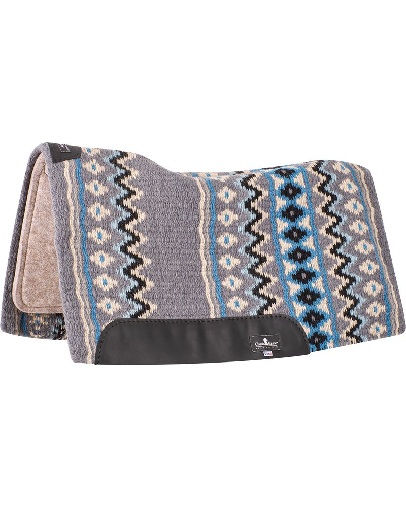 Tapis en feutre avec couverture ESP Classic Equine 1-inch 86 x 96 cm Charcoal-Malibu Blue Tapis en feutre avec couverture ESP Classic Equine 1-inch 86 x 96 cm Charcoal-Malibu Blue