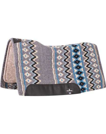 Tapis en feutre avec couverture ESP Classic Equine 1-inch 86 x 96 cm Charcoal-Malibu Blue